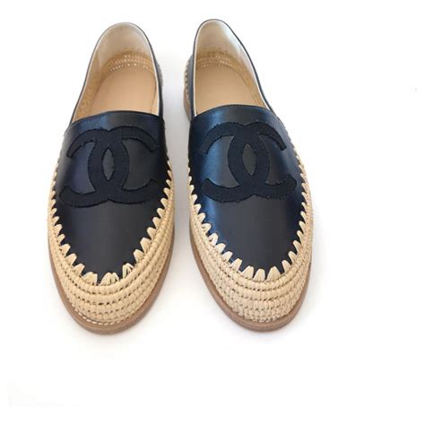 chanel black leather espadrilles|chanel espadrilles buy online.